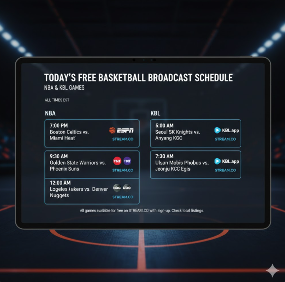 전 세계 주요 리그(NBA, KBL 등)의 로고 콜라주와 태블릿으로 보는 실시간 경기 일정표는 팬들이 언제 어디서든 무료 중계 플랫폼을 손쉽게 선택하고 스케줄을 확인할 수 있는 편리한 생태계를 보여줍니다. 전 세계 주요 리그(NBA, KBL 등)의 로고 콜라주와 태블릿으로 보는 실시간 경기 일정표는 팬들이 언제 어디서든 무료 중계 플랫폼을 손쉽게 선택하고 스케줄을 확인할 수 있는 편리한 생태계를 보여줍니다.