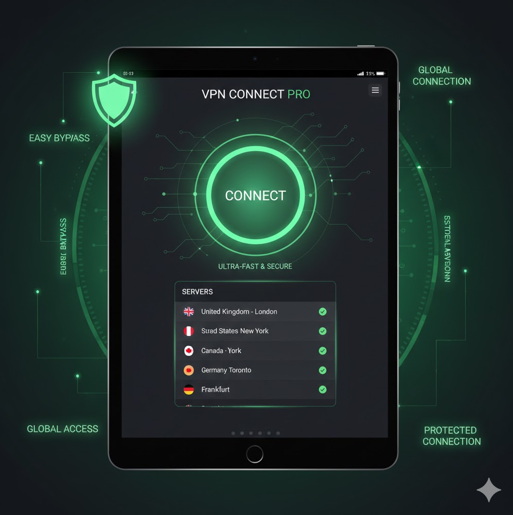 직관적인 'CONNECT' 버튼과 영국, 미국 등 주요 국가의 서버 목록을 배치하여 초보자도 클릭 한 번으로 해외 축구(EPL)나 UFC 중계에 쉽게 접속할 수 있음을 강조합니다. 직관적인 'CONNECT' 버튼과 영국, 미국 등 주요 국가의 서버 목록을 배치하여 초보자도 클릭 한 번으로 해외 축구(EPL)나 UFC 중계에 쉽게 접속할 수 있음을 강조합니다.